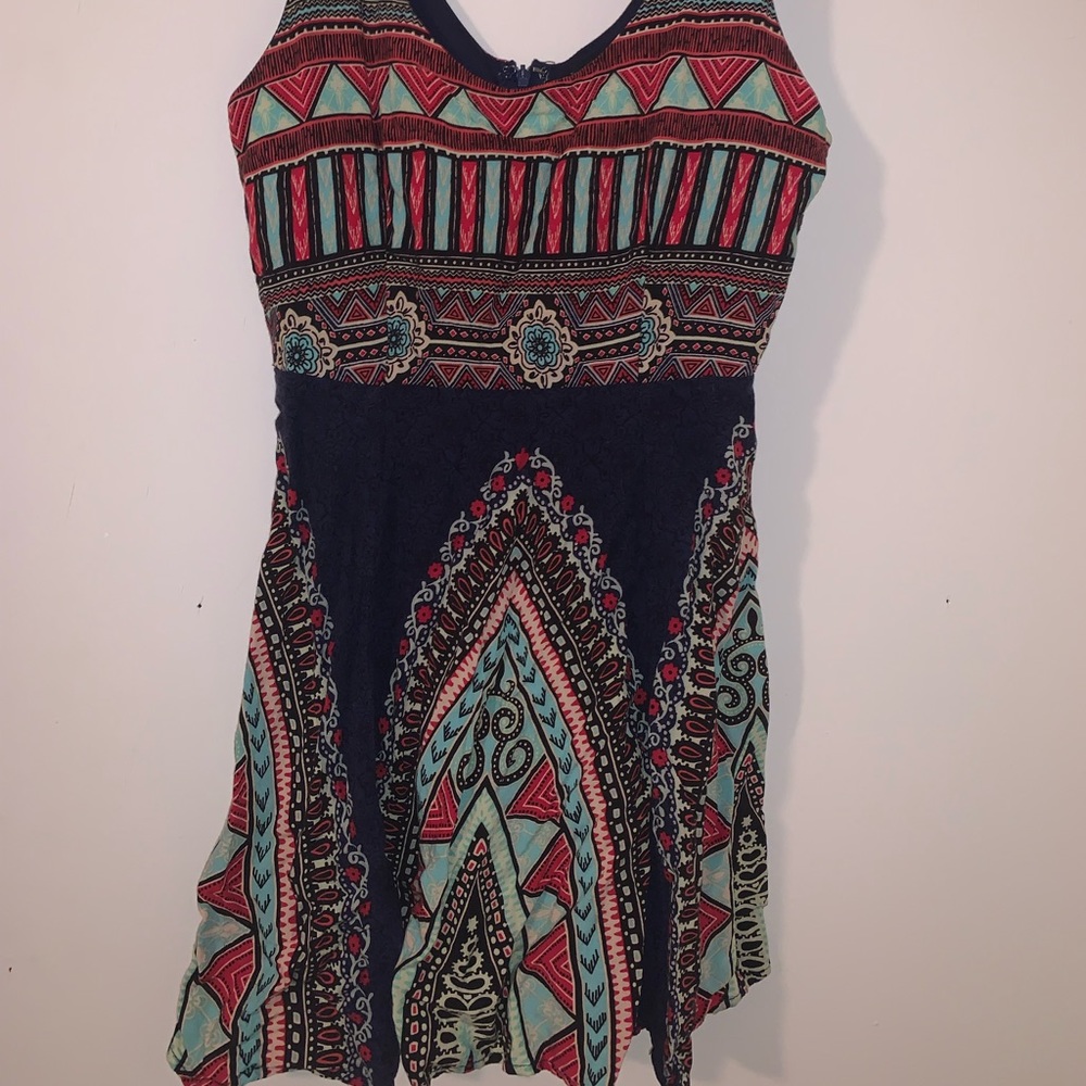 Patterned women’s mini dress